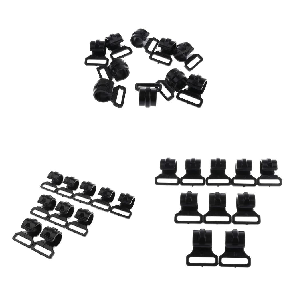 30pcs Camping Tent Clips Accessories Outdoor Tent Hook Clamp Black 2.5cm