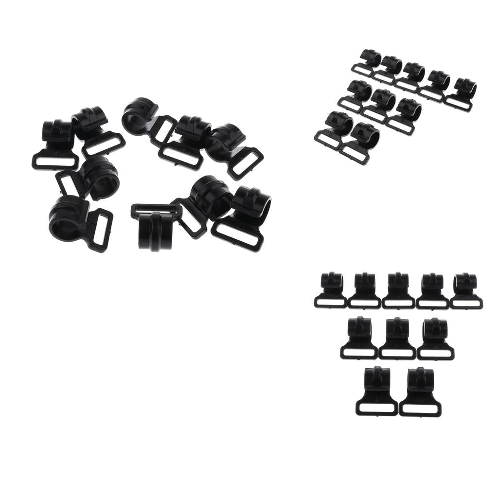 30pcs Camping Tent Clips Accessories Outdoor Tent Hook Clamp Black 2.5cm