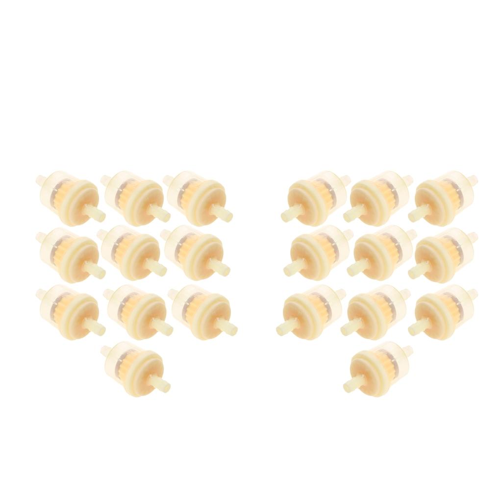 20 Pcs Plastic Motorcycle Petrol Inline Fuel Filter for 1/4'' -5/16'' Pipes