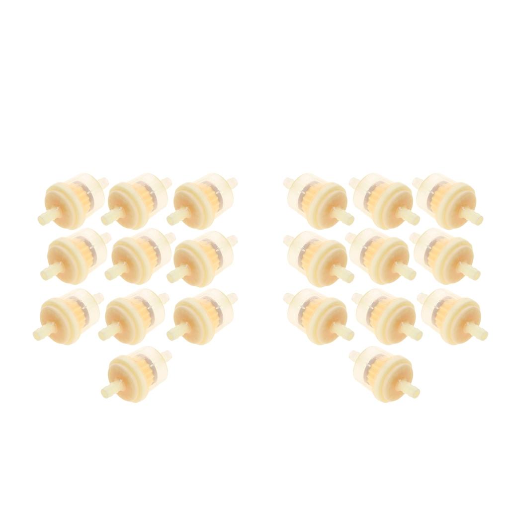 20 Pcs Plastic Motorcycle Petrol Inline Fuel Filter for 1/4'' -5/16'' Pipes