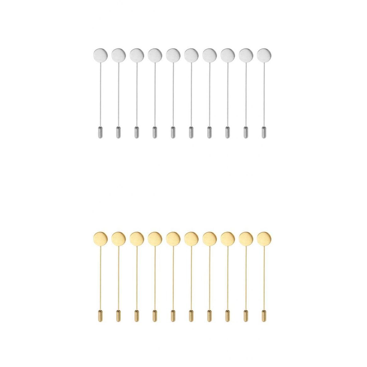 20 Pieces Bulk Base 1.2cm Lapel Stick Pin Hat Scarf Brooch DIY Art Findings