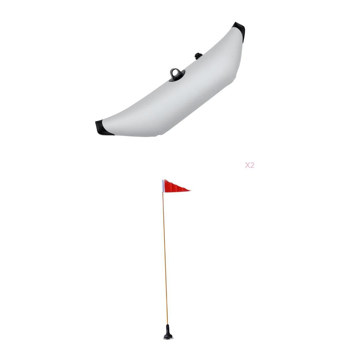 2 Pieces Kayak Canoe Inflatable Outrigger Stabilizer & Kayak Flag Pole Mount