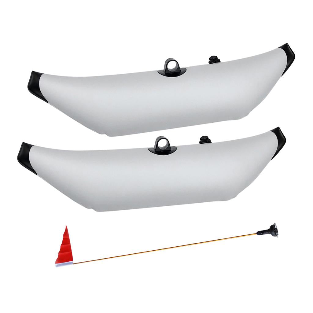 2 Pieces Kayak Canoe Inflatable Outrigger Stabilizer & Kayak Flag Pole Mount