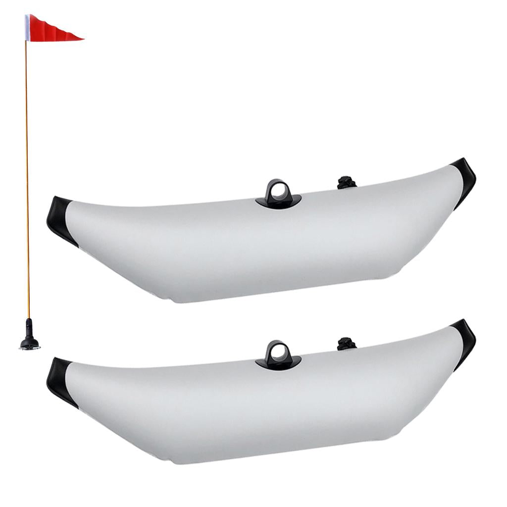 2 Pieces Kayak Canoe Inflatable Outrigger Stabilizer & Kayak Flag Pole Mount
