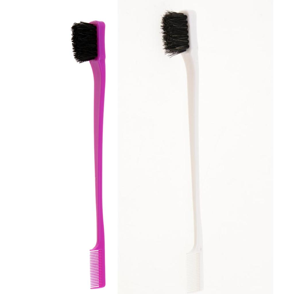 2x 7'' Beauty Double Sided Edge Control Hair Comb Hair Styling Hairbrush