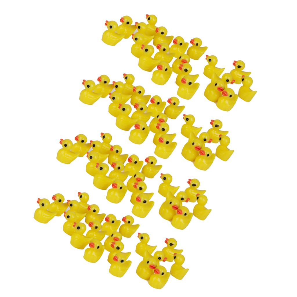 80Pieces Miniature Dollhouse Bonsai Fairy Garden Landscape Yellow Duck Decor