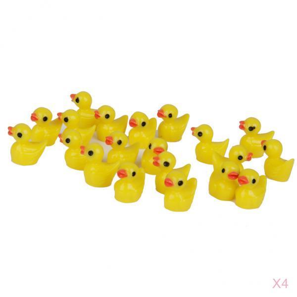80Pieces Miniature Dollhouse Bonsai Fairy Garden Landscape Yellow Duck Decor
