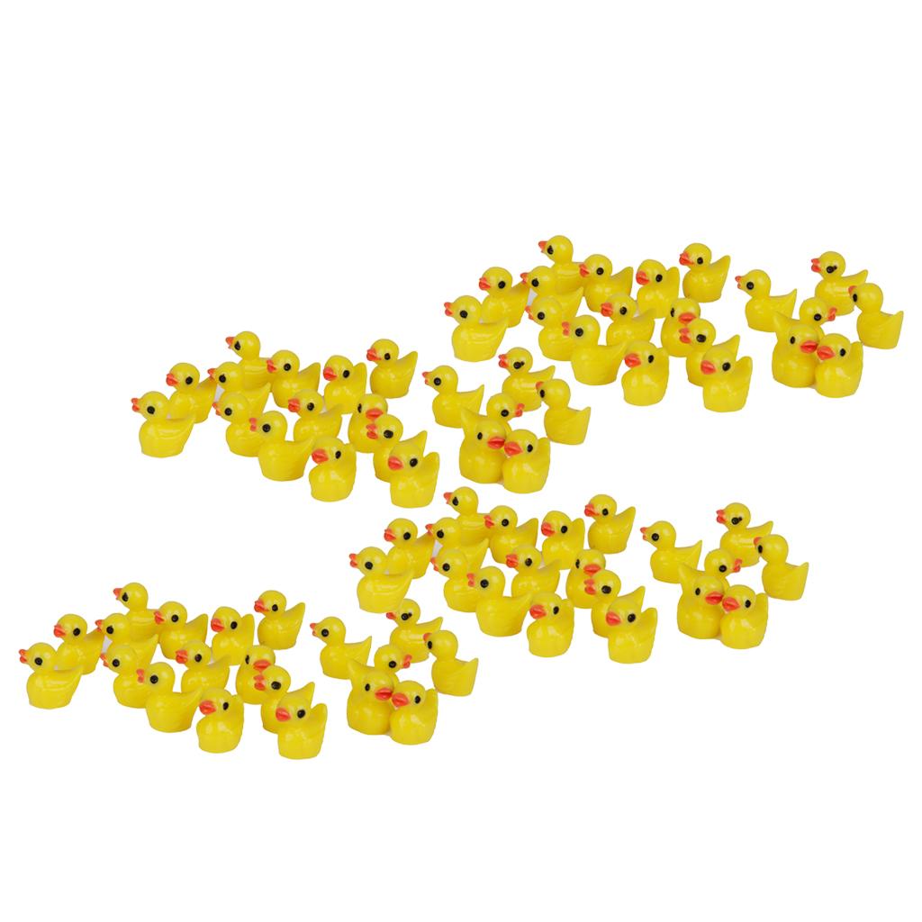 80Pieces Miniature Dollhouse Bonsai Fairy Garden Landscape Yellow Duck Decor