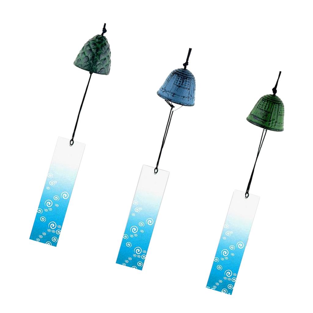 3 Pieces Japanese Furin Wind Chime Nambu Cast Iron Bells Set