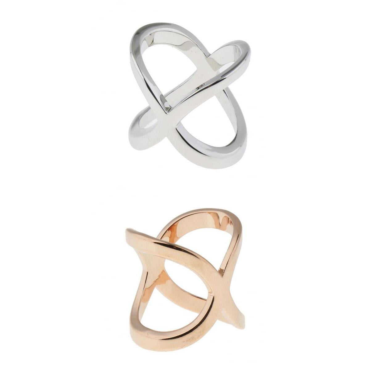 2 Pieces Unique Silk Chiffon Scarf Clips Rings Cross Holder Cross Shape