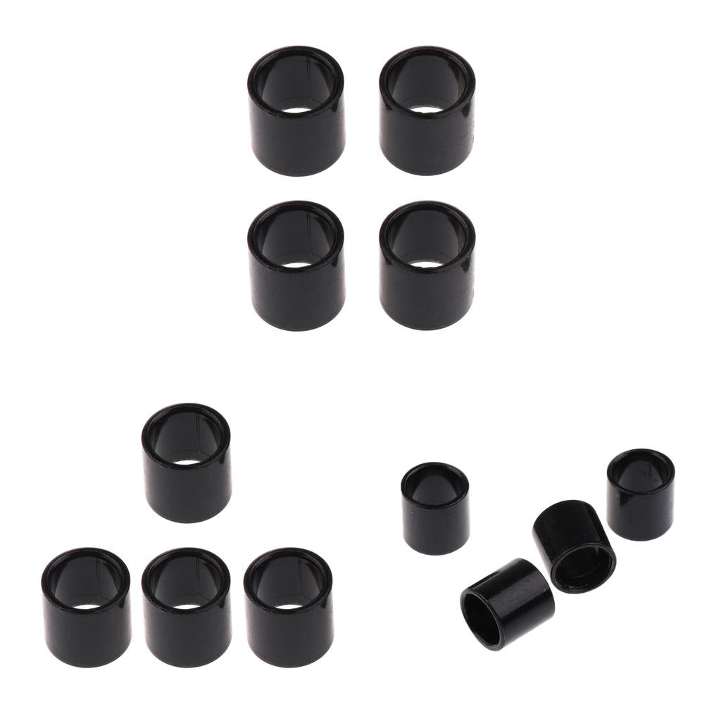 12pcs Durable Aluminum Longboard Skateboard Bearing Spacers Black
