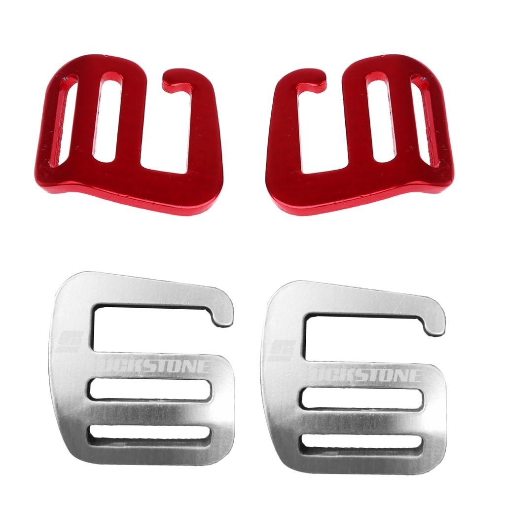 4 Pcs 1'' G Hook Outdoor Webbing Buckle for Backpack Strap 25mm Red+Silver