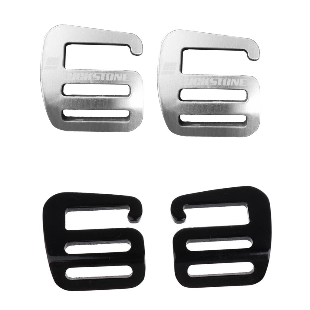 4 Pcs 1'' G Hook Outdoor Webbing Buckle for Backpack Strap 25mm Black+Silver