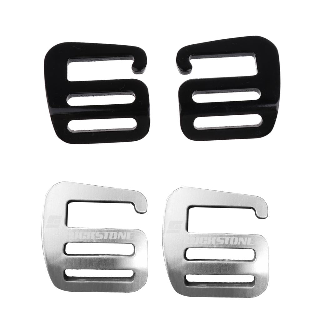 4 Pcs 1'' G Hook Outdoor Webbing Buckle for Backpack Strap 25mm Black+Silver