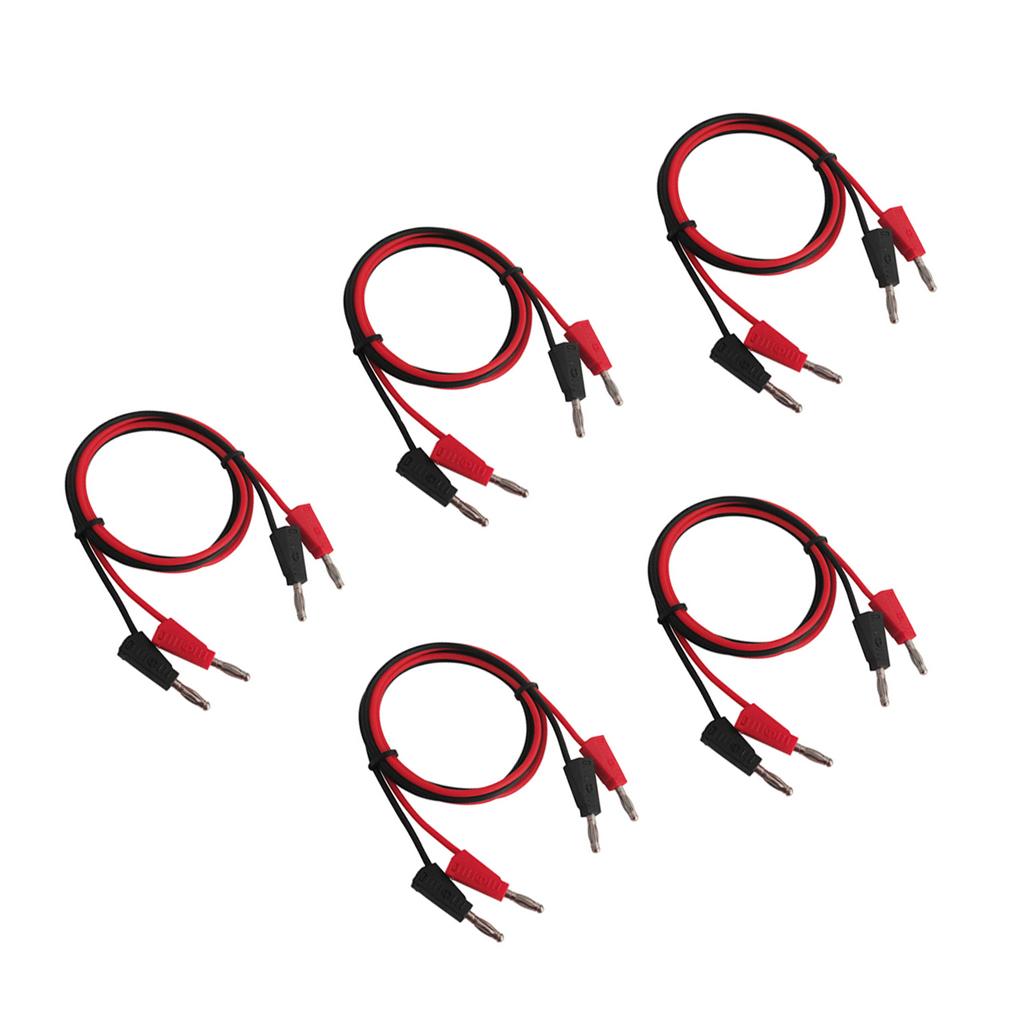 10 Pieces 1M 4mm Banana to Banana Plug Soft Silicone Test Cable Lead