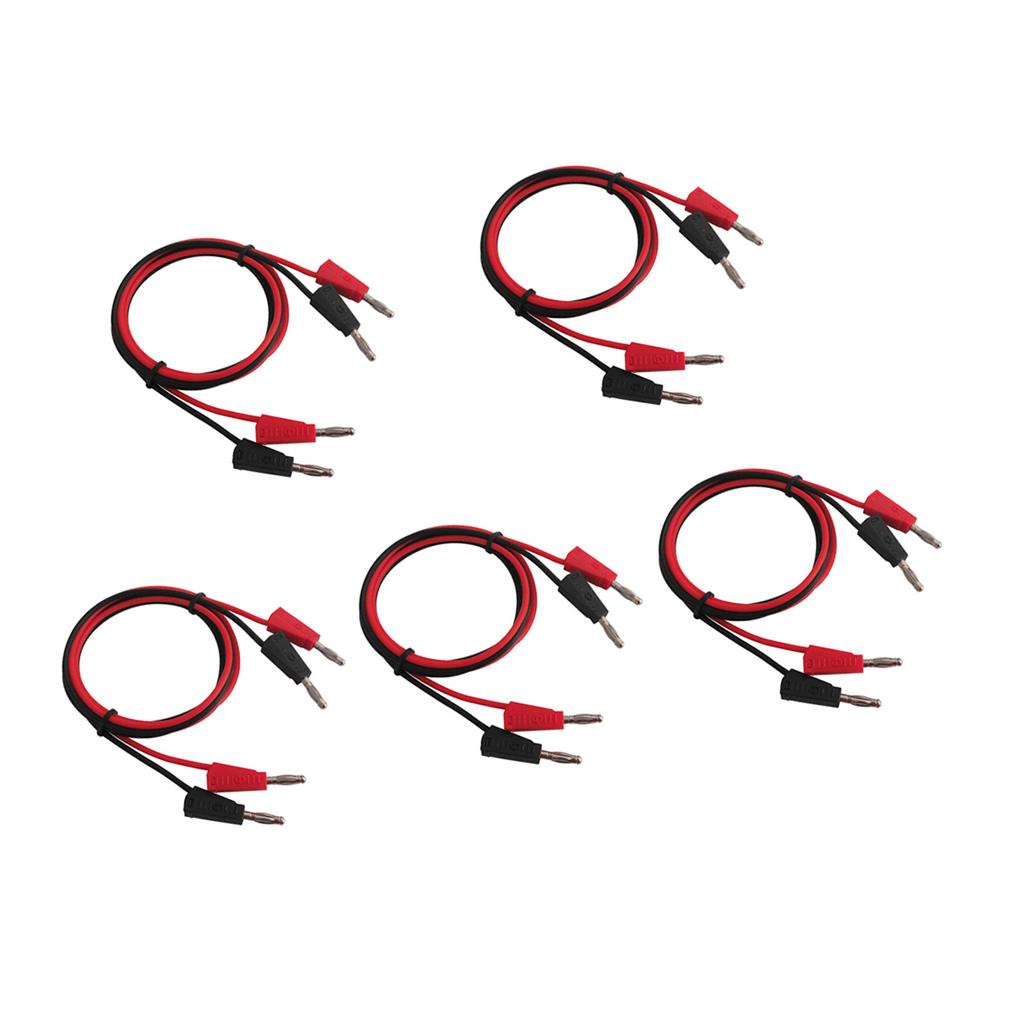 10 Pieces 1M 4mm Banana to Banana Plug Soft Silicone Test Cable Lead