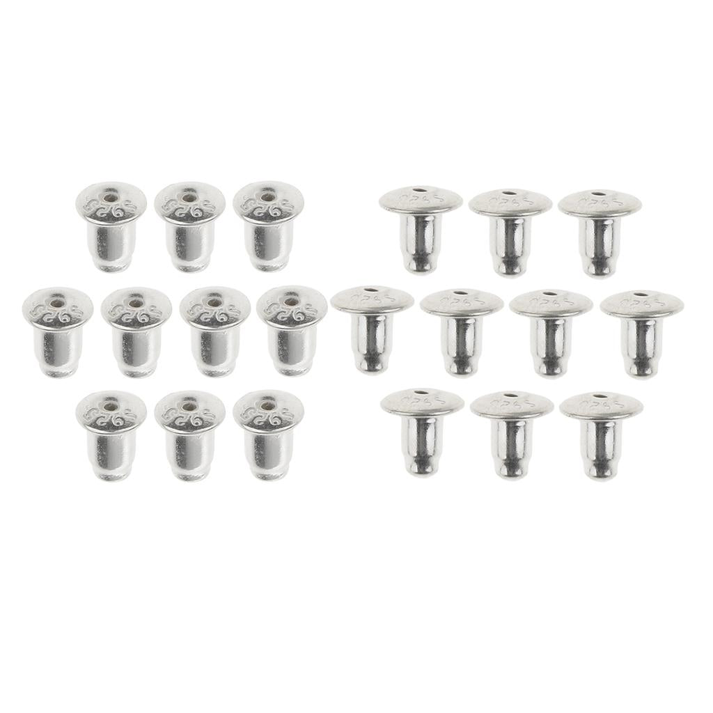 20 Pieces 925 Sterling Silver Earring Safety Back Earnut 4mm 6mm
