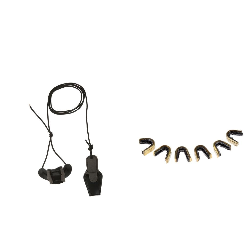 6pcs Archery Hunting Bow String Nock Nocking Point Set & 2m Bow Stringer