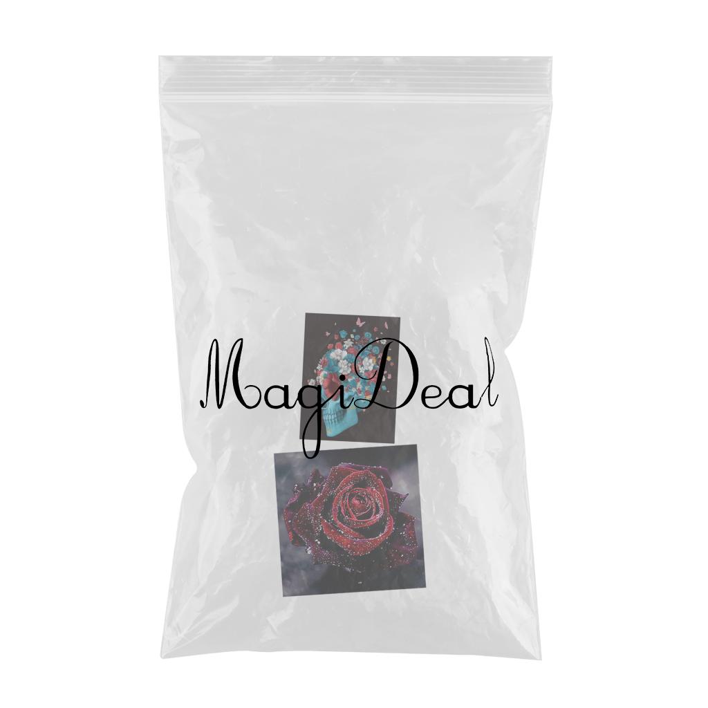 2Pcs 5D Diamond Painting DIY Skull Rose Flower Embroidery Kit Home Decor
