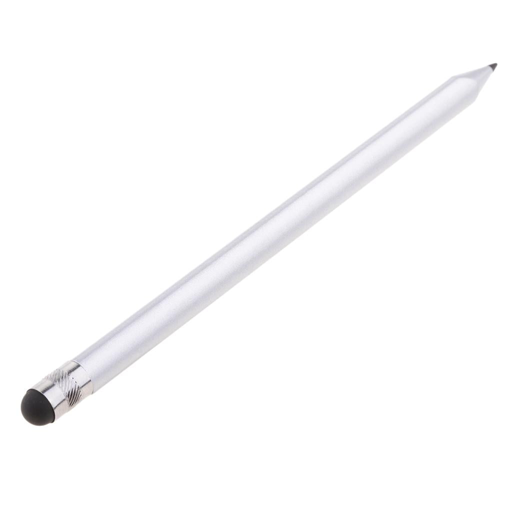 5 X 2-in-1 Retro Touch Screen Stylus for iPhone Samsung Tablets PC Silver
