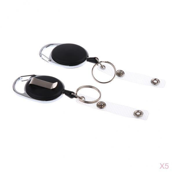 10 Piece ID Cards/Key Retractable Clip Keychain Key Ring Pull Reel Key Chain