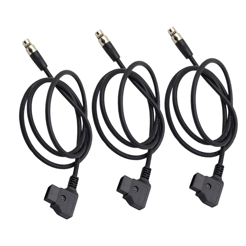 3Piece D-Tap to 4 Pin Female Mini XLR Power Cable for Camera TVlogic Monitor