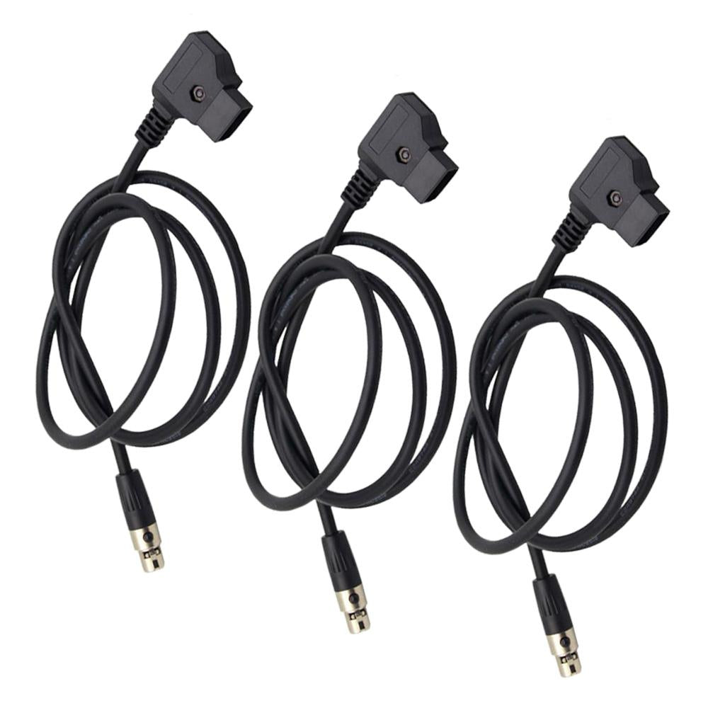 3Piece D-Tap to 4 Pin Female Mini XLR Power Cable for Camera TVlogic Monitor