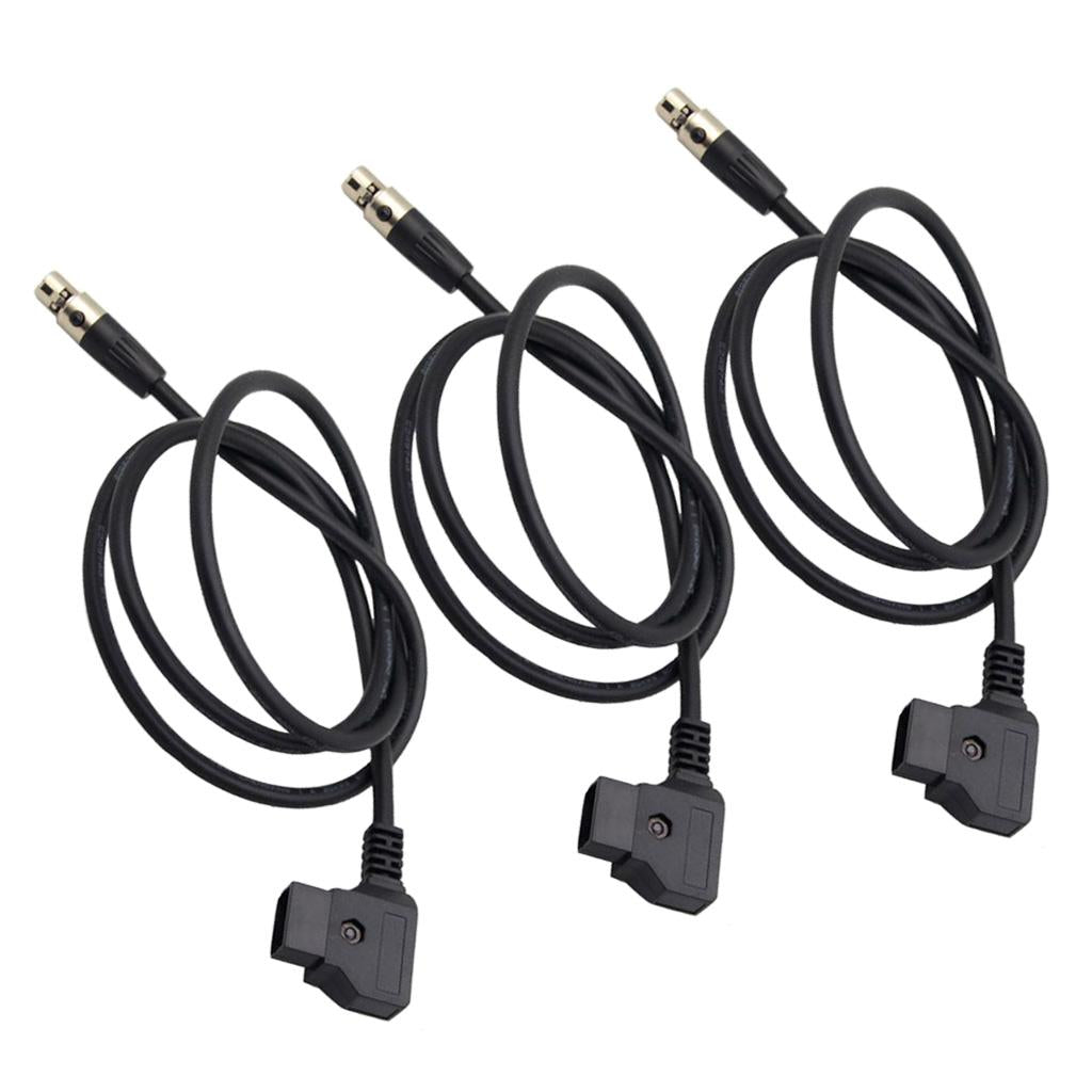 3Piece D-Tap to 4 Pin Female Mini XLR Power Cable for Camera TVlogic Monitor