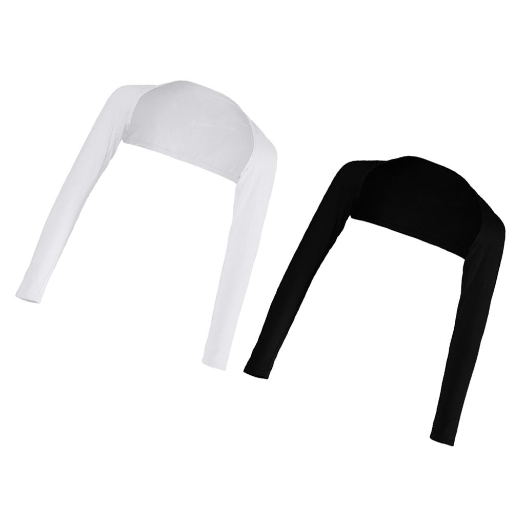 Black White Women One-piece Long Sleeve Arm Cover Shrug Bolero Hijab Muslim