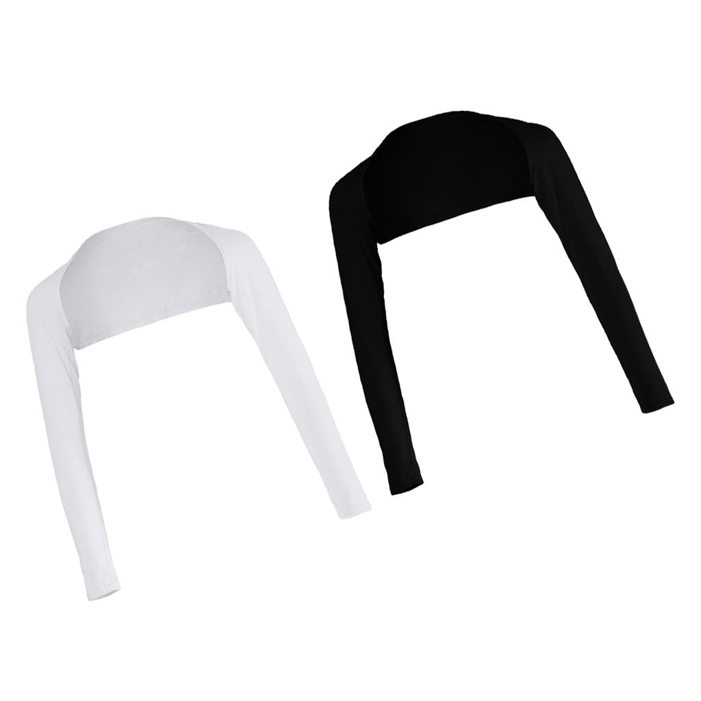 Black White Women One-piece Long Sleeve Arm Cover Shrug Bolero Hijab Muslim