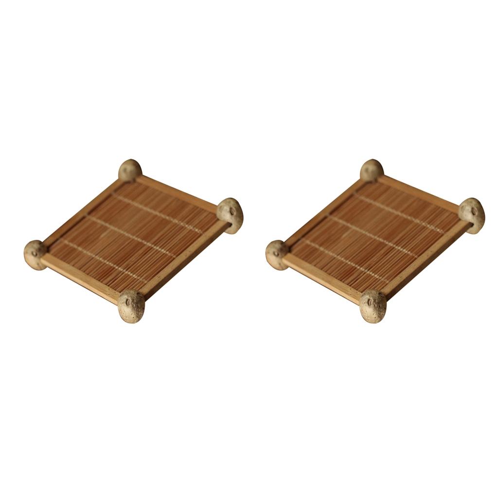2pcs Japanese Handmade Insulation Mat Tea Cup Coaster Bowl Holder Bamboo