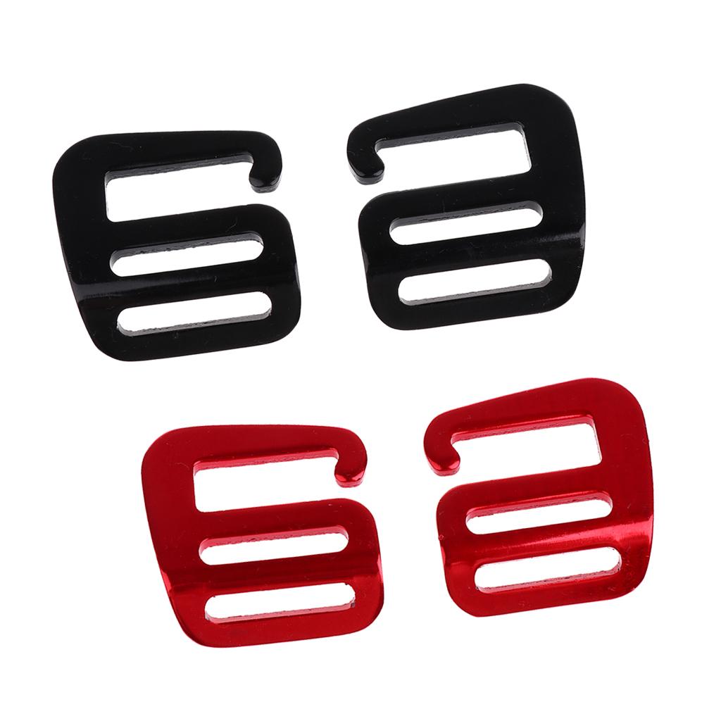 4 Pcs 1 inch G Hook Outdoor Webbing Buckle for Backpack Strap 25mm Black Red