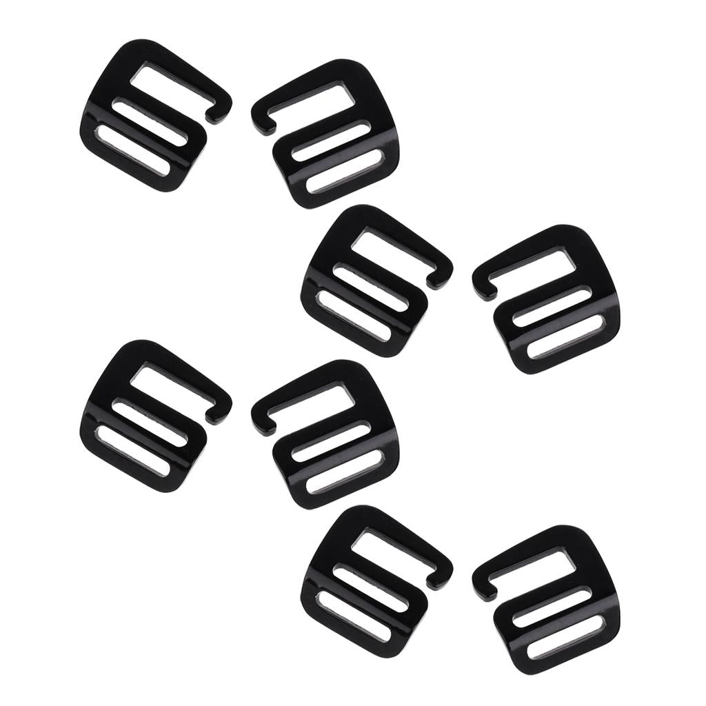 4 Pairs 1''/25mm G Hook Tactical Webbing Buckle for Backpack Strap Black