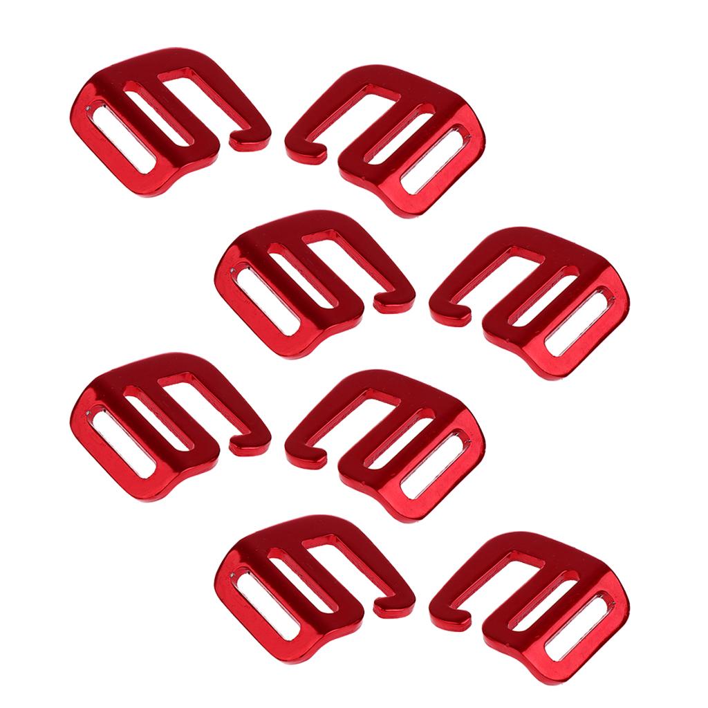 4 Pairs 1''/25mm G Hook Tactical Webbing Buckle for Backpack Strap Red