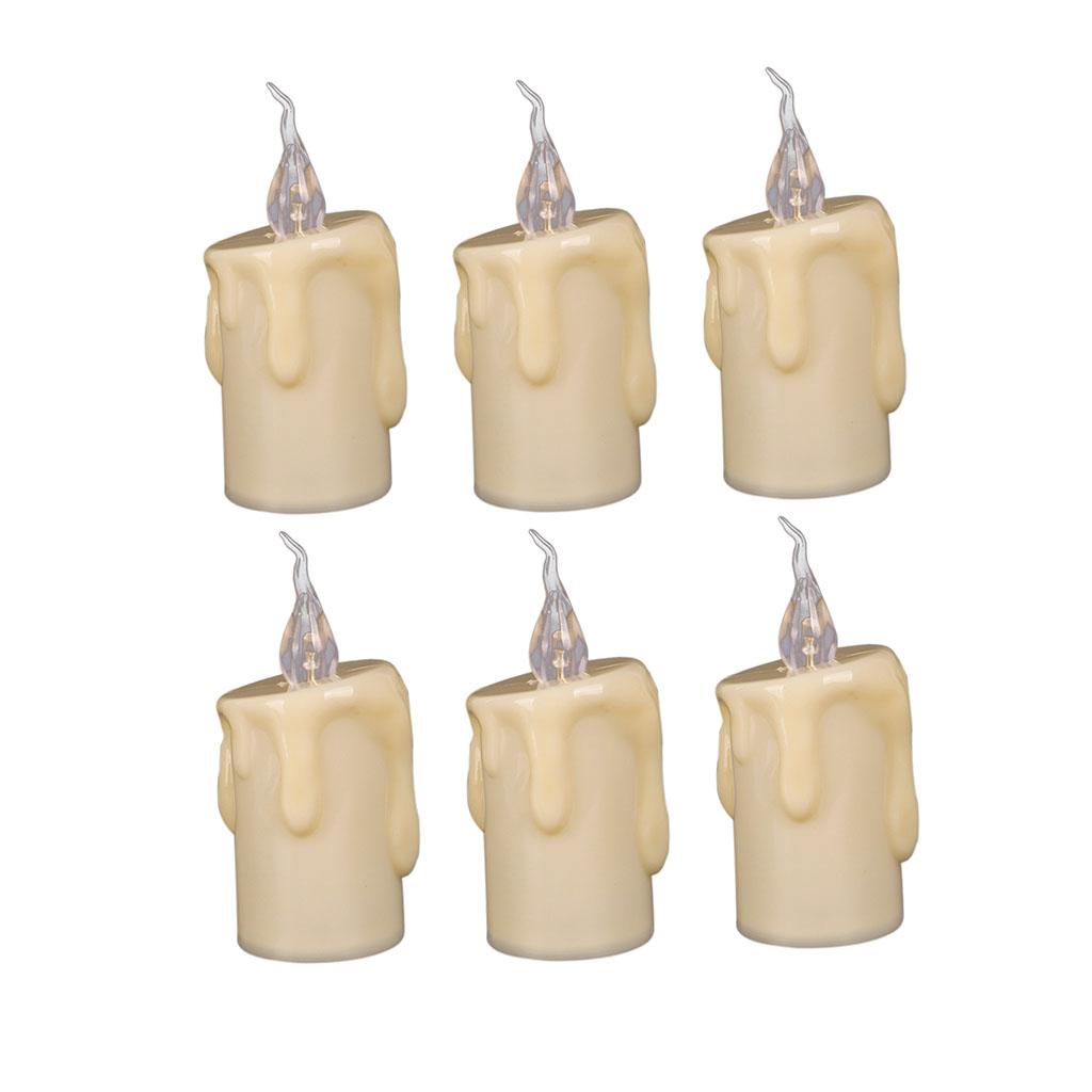6x Electric LED Candle Flickering Flameless Candle Wedding Party Decor11.8cm