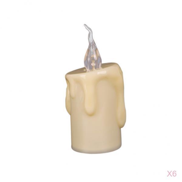 6x Electric LED Candle Flickering Flameless Candle Wedding Party Decor11.8cm