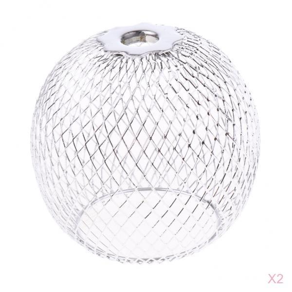 2Pcs Table Lamp Shade Metal Iron Standard Lamp Shade Small Lamp Shade Chrome