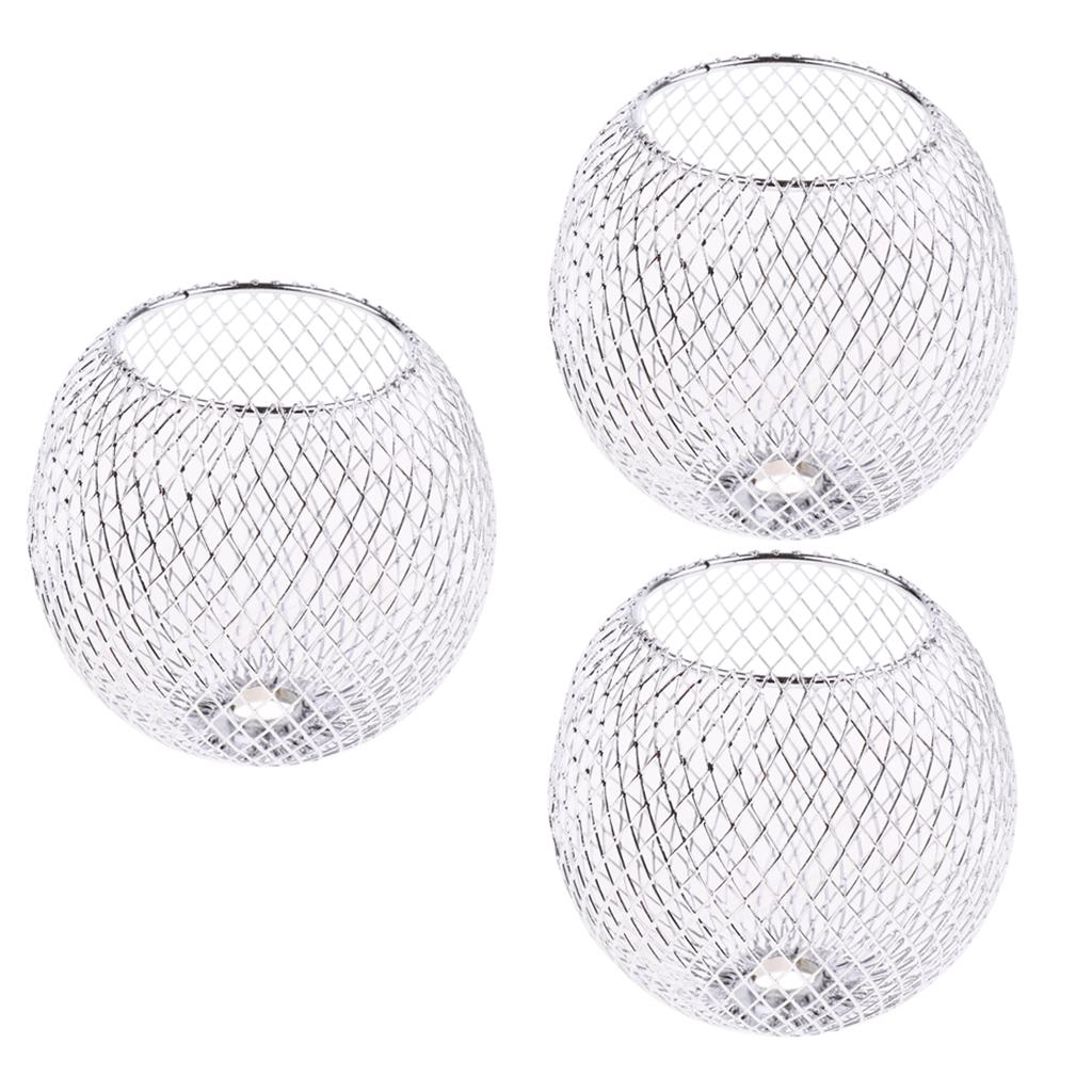 3Pcs Table Lamp Shade Metal Iron Standard Lamp Shade Small Lamp Shade Chrome