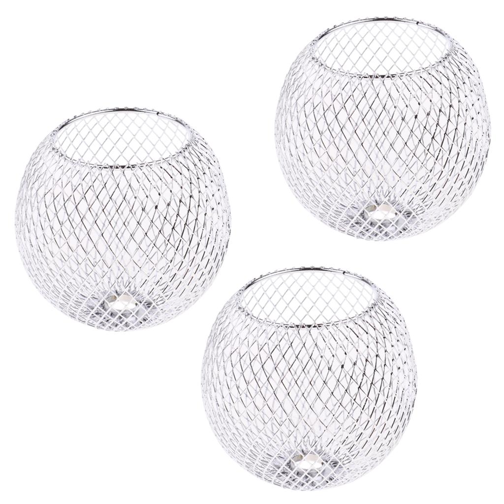 3Pcs Table Lamp Shade Metal Iron Standard Lamp Shade Small Lamp Shade Chrome