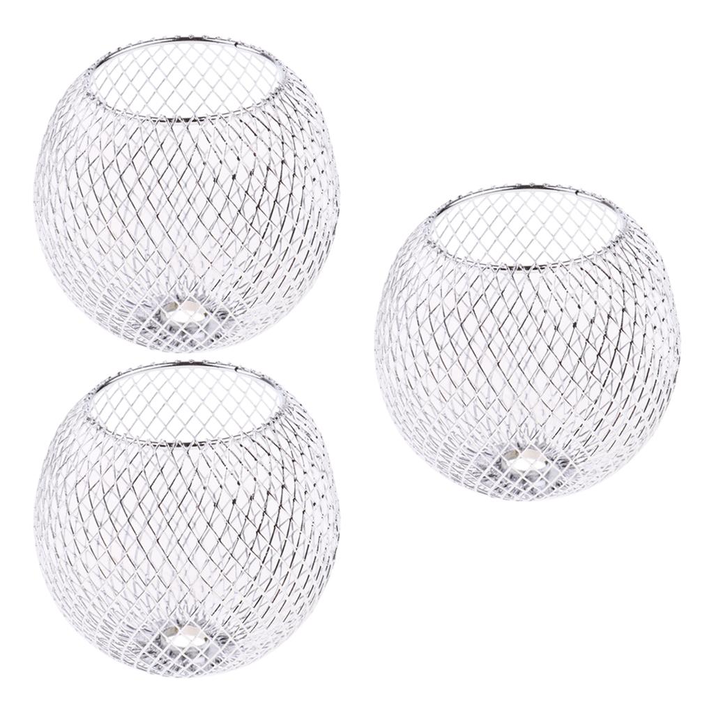 3Pcs Table Lamp Shade Metal Iron Standard Lamp Shade Small Lamp Shade Chrome