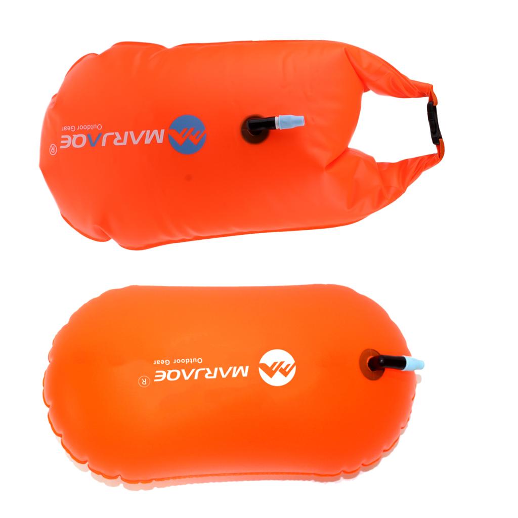 2x Durable High Visibility Inflatable Dry Bag Open Water Swim Float Tow Bag