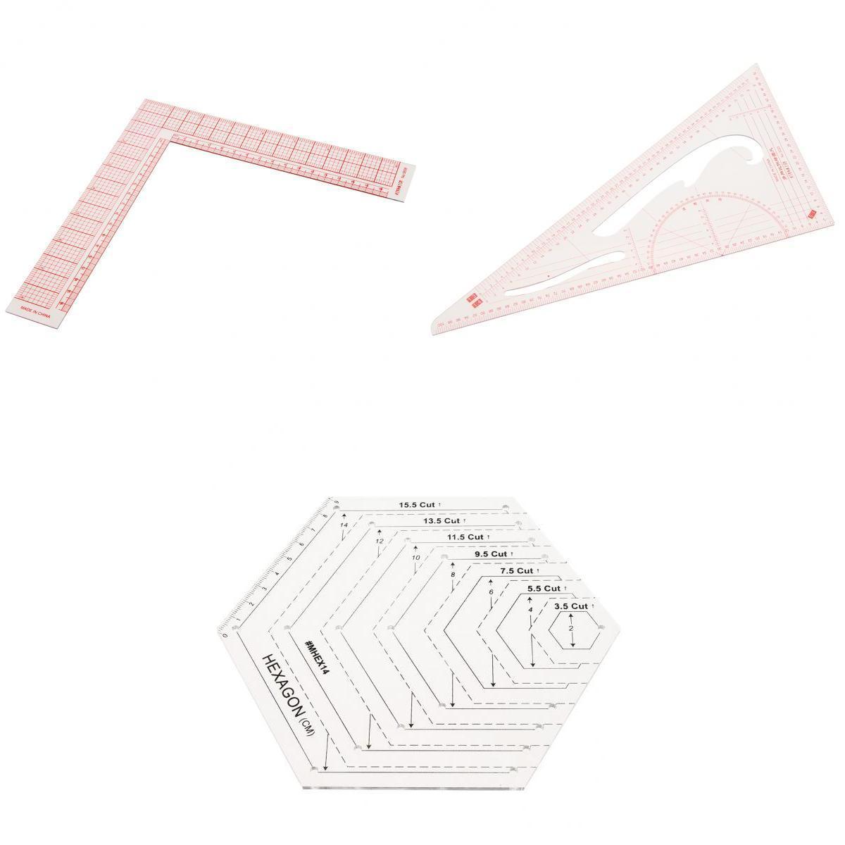 3Pcs Patchwork Rulers Set Quilting Rulers for Tailor Sewing Dress Making
