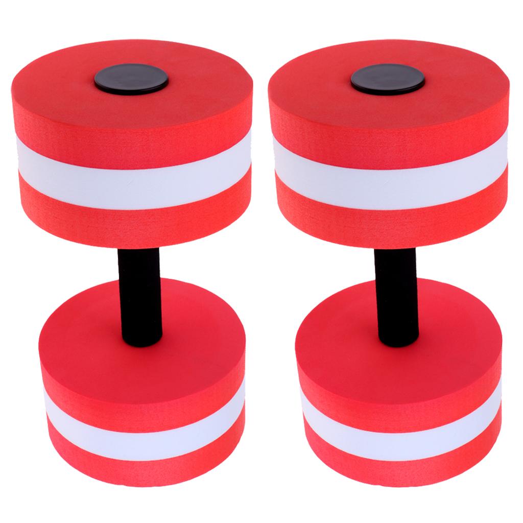 1 Pair Water Aerobics Dumbbell Aquatic EVA Barbell Fitness Pool Exercise Red