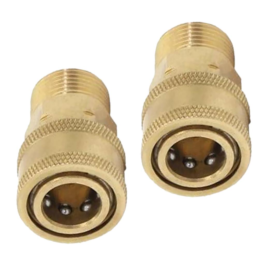 2 Pieces Pressure Washer Quick Release M22 Female to 1/4 Male Brass Coupling