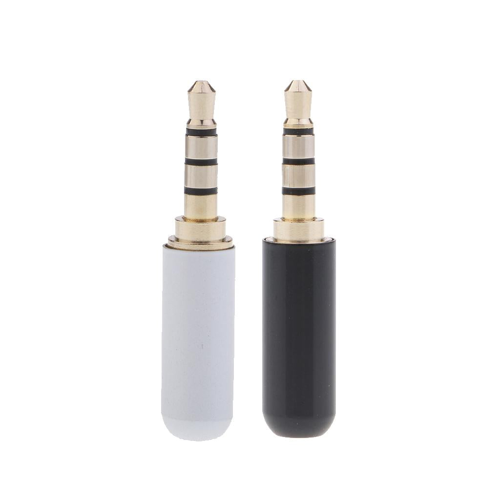 2 Pieces 3.5mm 1/8 TRRS 4 Pole Male Plug A/V Solder Connector "