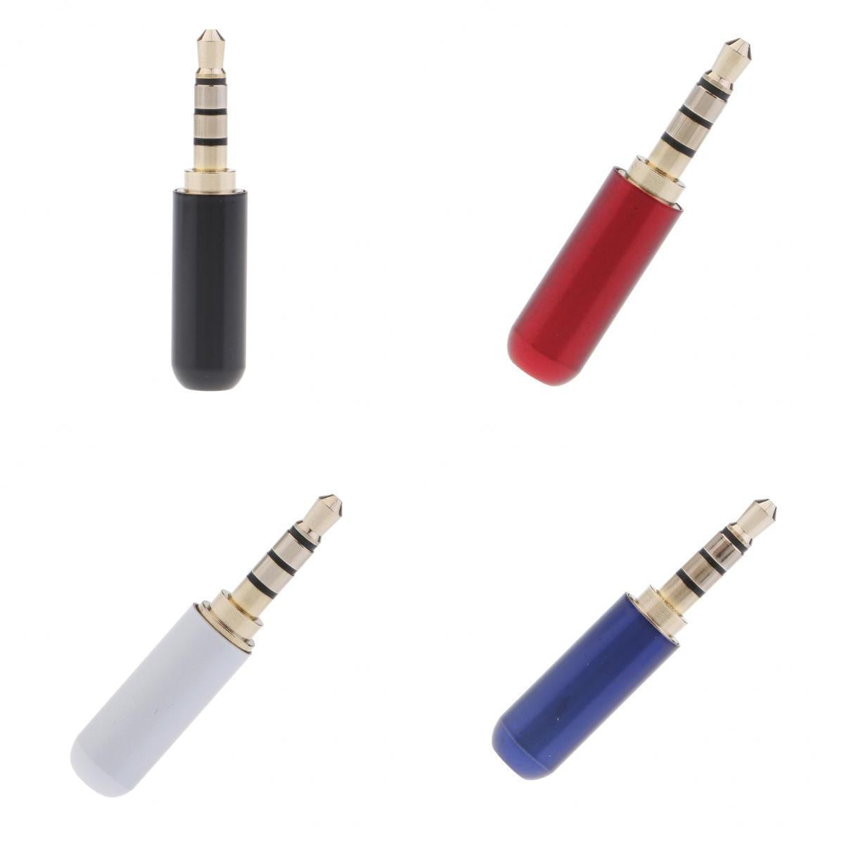 4 Pieces 3.5mm 1/8 TRRS 4 Pole Male Plug A/V Solder Connector "