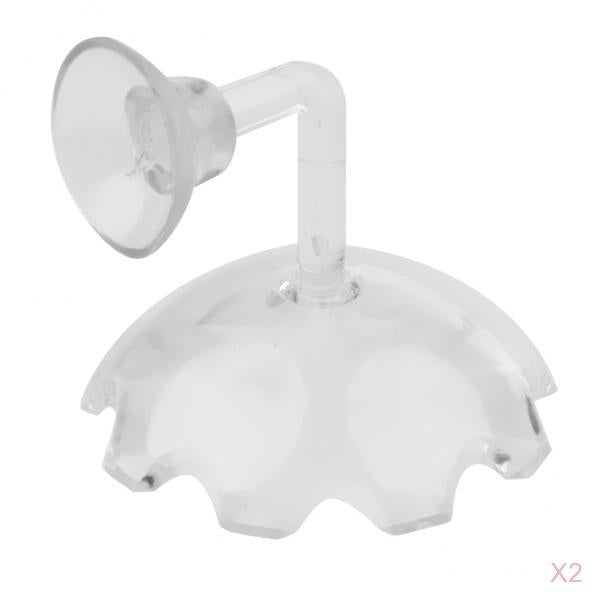 2pcs Aquarium Fish Tank Shrimp Feeding Food Dish Tray Feeder Container Clear
