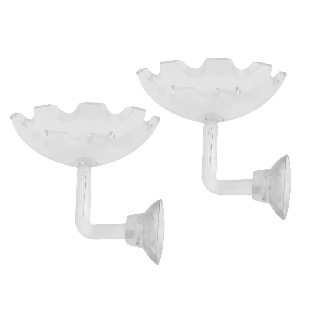 2pcs Aquarium Fish Tank Shrimp Feeding Food Dish Tray Feeder Container Clear