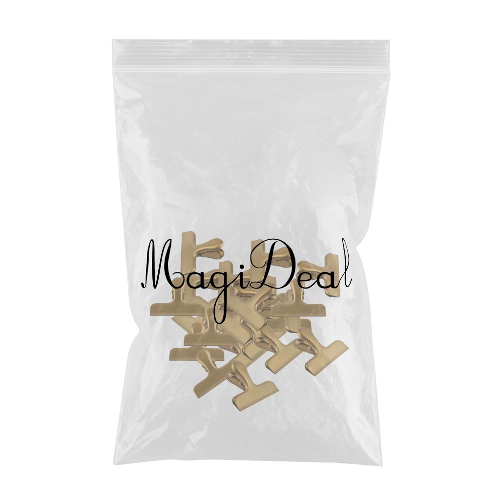 50xStainless Steel Food Bag Sealing Clip Chip Clips Food Storage Sealer Gold