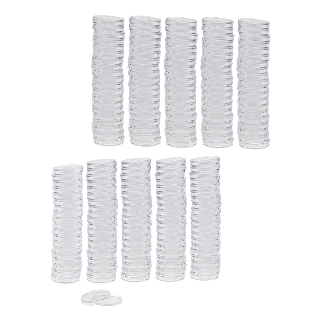 200pcs Clear Plastic Coin Capsules Container Storage Holder Case 22/28mm